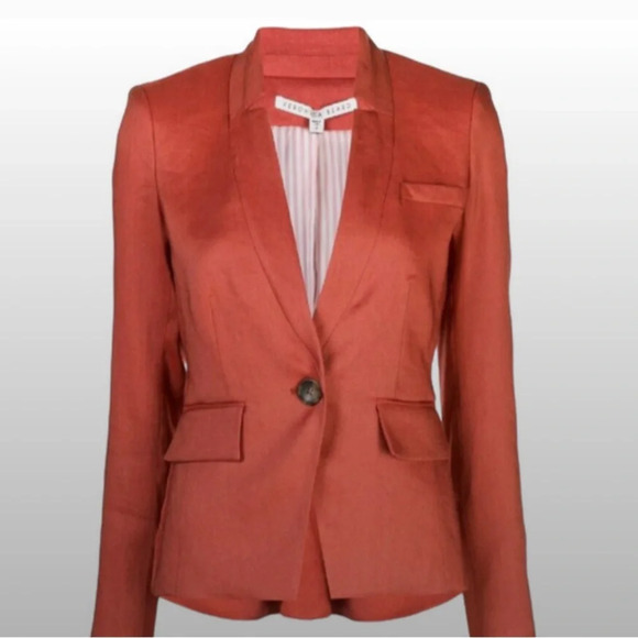 VERONICA BEARD Miles Linen Dickey Jacket | Clay size 2 - Picture 1 of 9
